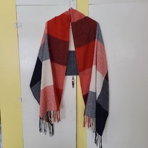 Plad Blanket Scarf Red White Blue